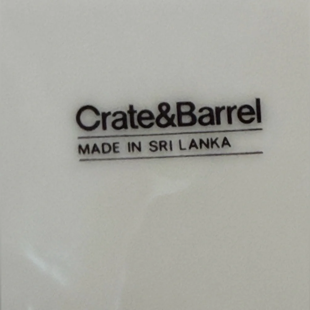 Crate&Barrel Elegant Ceramic White Chop 12” Dinner Serving Plates Set (2)